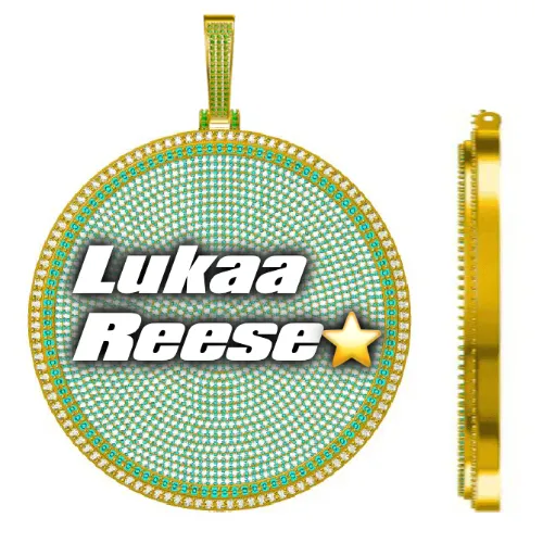 CUSTOM LETTER NECKLACE 3D BIG DISC sold by The GUU Shop