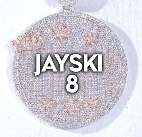 CUSTOM LETTER NECKLACE 3D BIG CROWN DISC sold by The GUU Shop