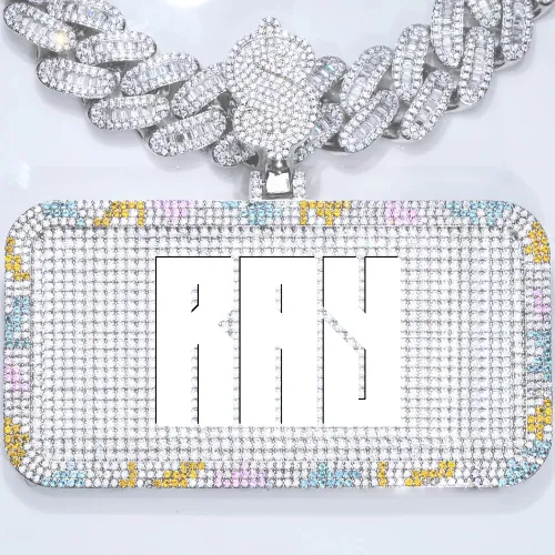 CUSTOM LETTER NECKLACE 3D COLORFUL SQUARE sold by The GUU Shop