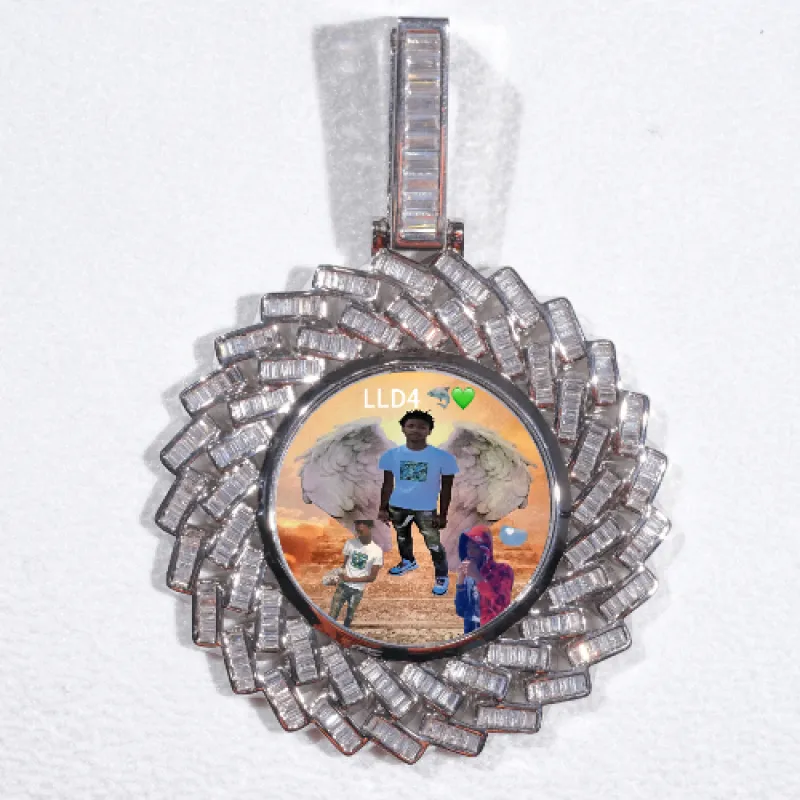 Large 3D Baguette Custom Picture Pendant sold by The GUU Shop