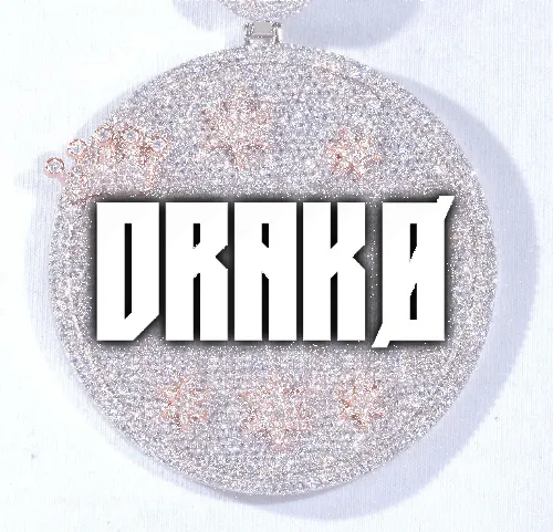 CUSTOM LETTER NECKLACE 3D BIG CROWN DISC sold by The GUU Shop