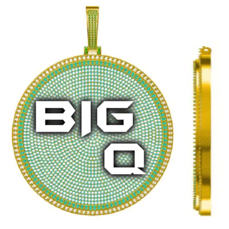 CUSTOM LETTER NECKLACE 3D BIG DISC sold by The GUU Shop