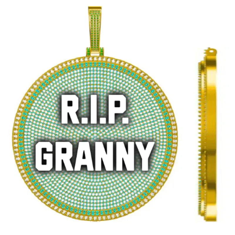 CUSTOM LETTER NECKLACE 3D BIG DISC made by The GUU Shop