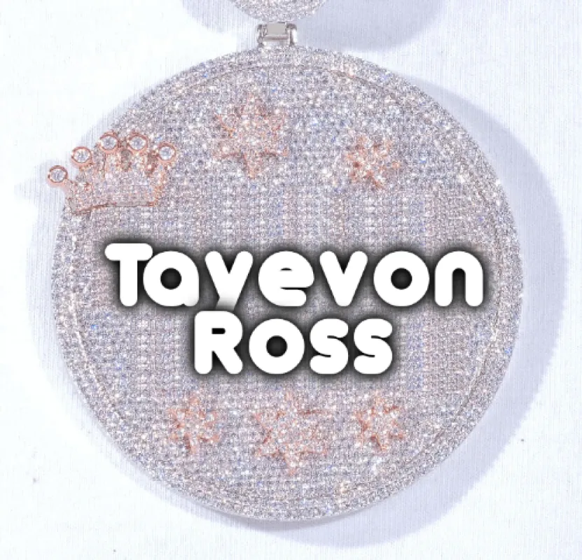 CUSTOM LETTER NECKLACE 3D BIG CROWN DISC sold by The GUU Shop