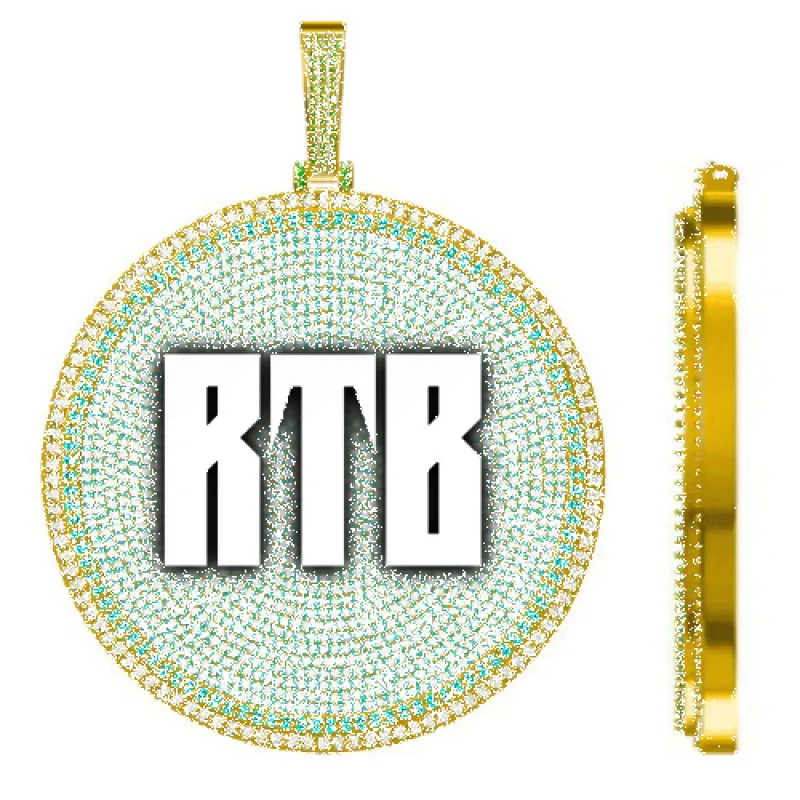 CUSTOM LETTER NECKLACE 3D BIG DISC sold by The GUU Shop