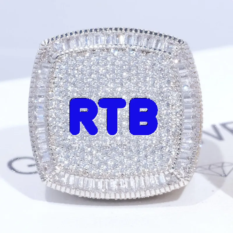 CUSTOM LETTER 3D ICED RING sold by The GUU Shop