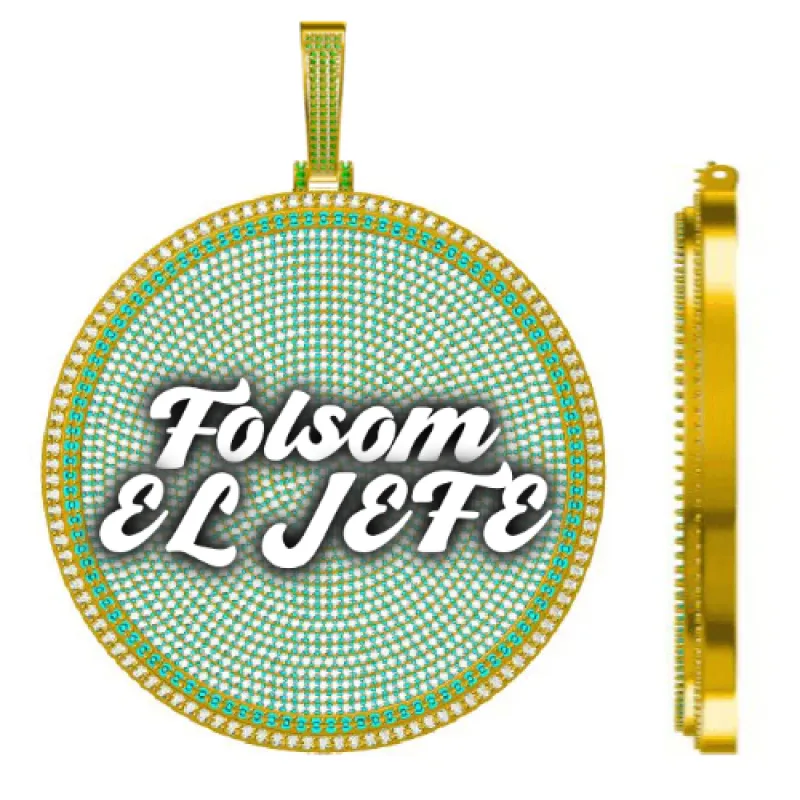 CUSTOM LETTER NECKLACE 3D BIG DISC sold by The GUU Shop