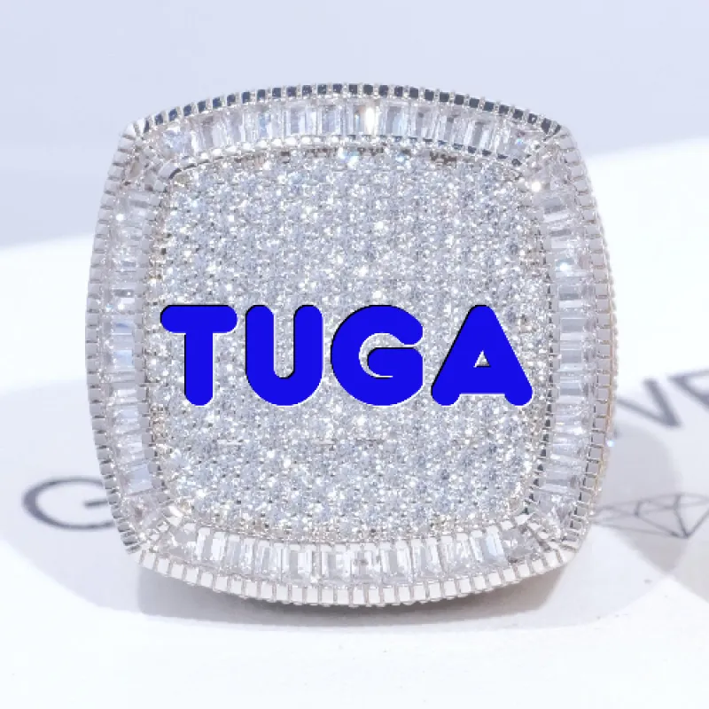 CUSTOM LETTER 3D ICED RING sold by The GUU Shop