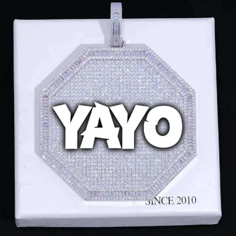 CUSTOM LETTER NECKLACE 3D BIG OCTAGON sold by The GUU Shop