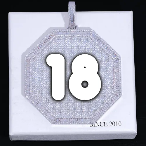 CUSTOM LETTER NECKLACE 3D BIG OCTAGON sold by The GUU Shop