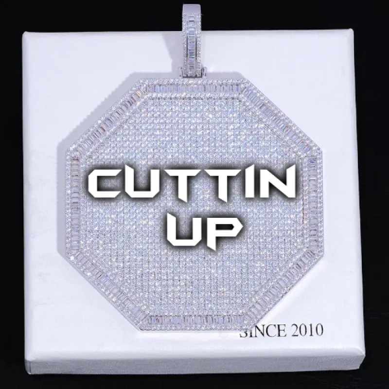 CUSTOM LETTER NECKLACE 3D BIG OCTAGON sold by The GUU Shop