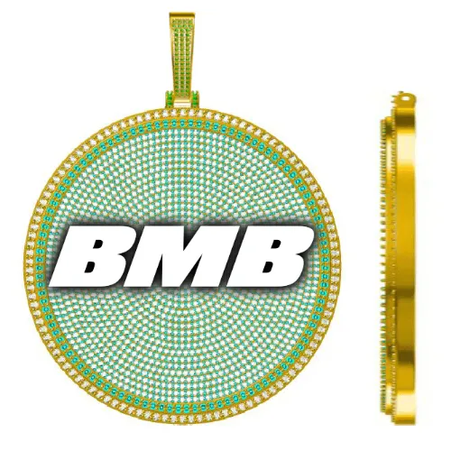 CUSTOM LETTER NECKLACE 3D BIG DISC sold by The GUU Shop