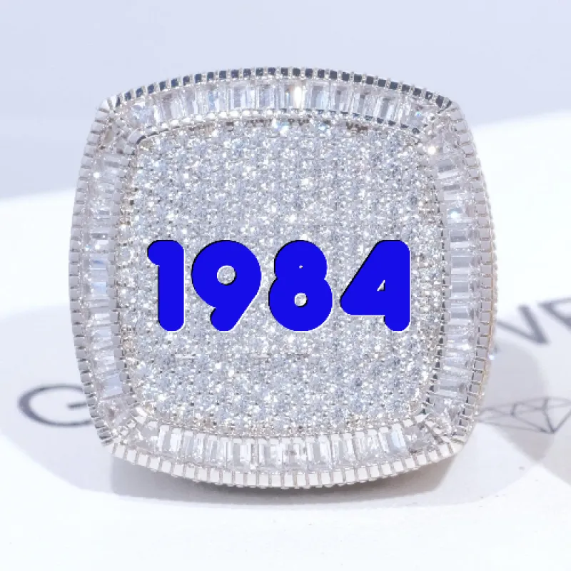 CUSTOM LETTER 3D ICED RING sold by The GUU Shop