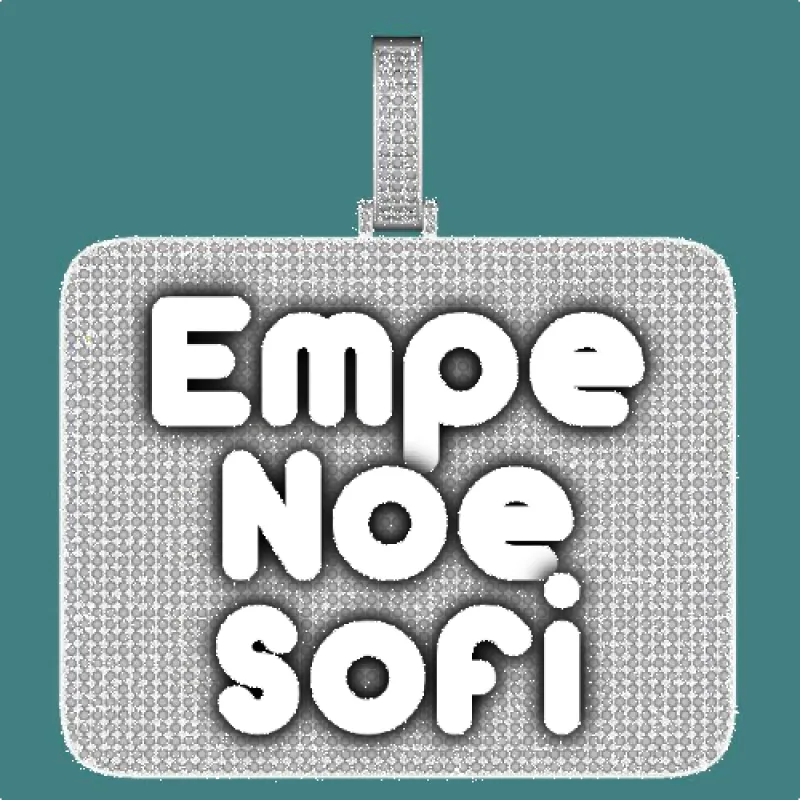 CUSTOM LETTER NECKLACE 3D BIG SQUARE sold by The GUU Shop