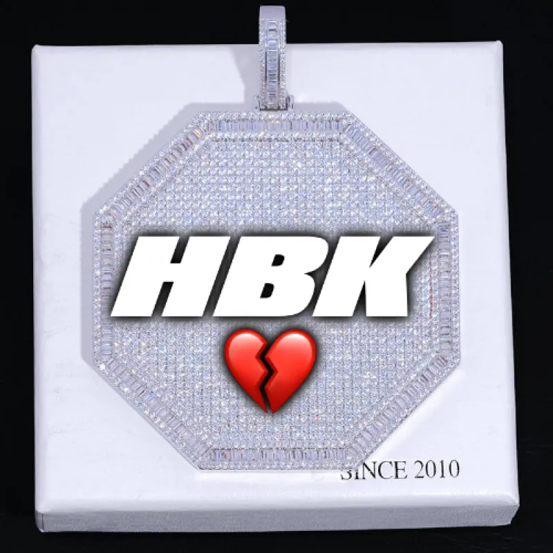 CUSTOM LETTER NECKLACE 3D BIG OCTAGON sold by The GUU Shop