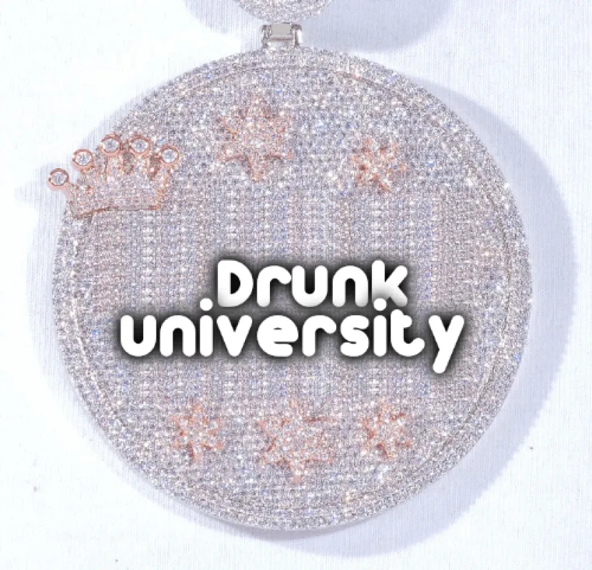 CUSTOM LETTER NECKLACE 3D BIG CROWN DISC sold by The GUU Shop