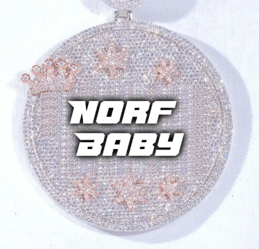 CUSTOM LETTER NECKLACE 3D BIG CROWN DISC sold by The GUU Shop