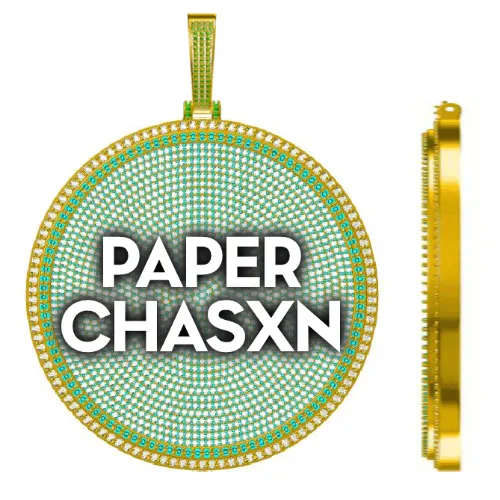 CUSTOM LETTER NECKLACE 3D BIG DISC sold by The GUU Shop