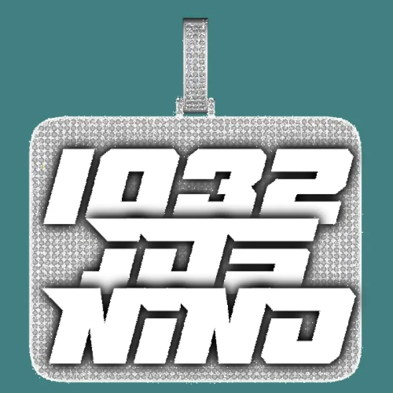 CUSTOM LETTER NECKLACE 3D BIG SQUARE sold by The GUU Shop