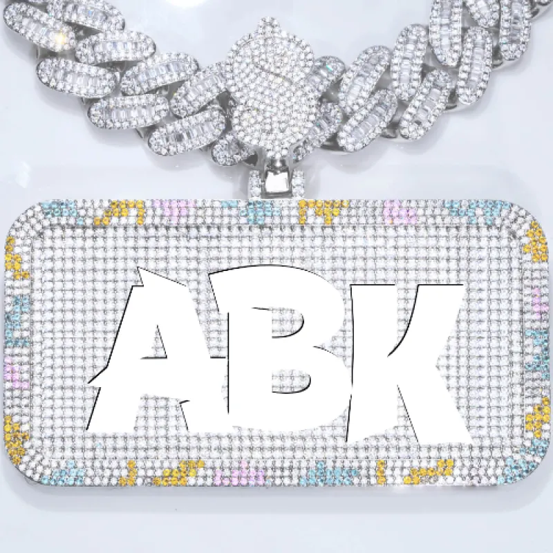 CUSTOM LETTER NECKLACE 3D COLORFUL SQUARE sold by The GUU Shop