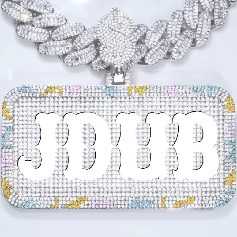 CUSTOM LETTER NECKLACE 3D COLORFUL SQUARE sold by The GUU Shop