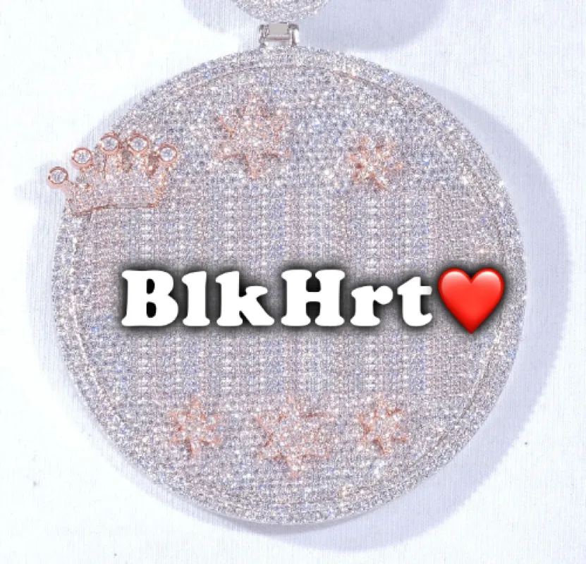 CUSTOM LETTER NECKLACE 3D BIG CROWN DISC sold by The GUU Shop