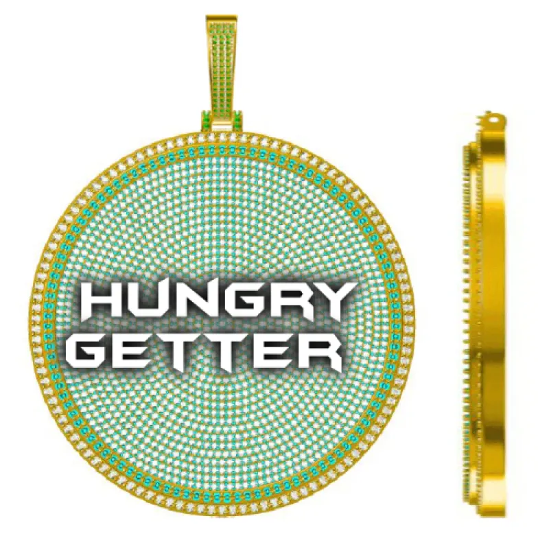 CUSTOM LETTER NECKLACE 3D BIG DISC sold by The GUU Shop