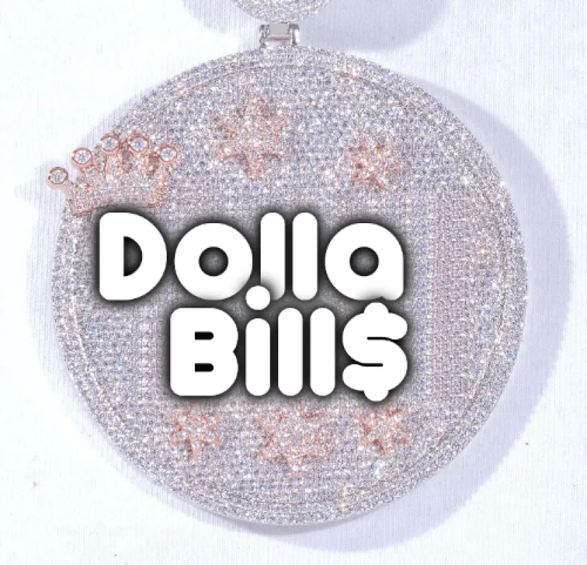 CUSTOM LETTER NECKLACE 3D BIG CROWN DISC sold by The GUU Shop