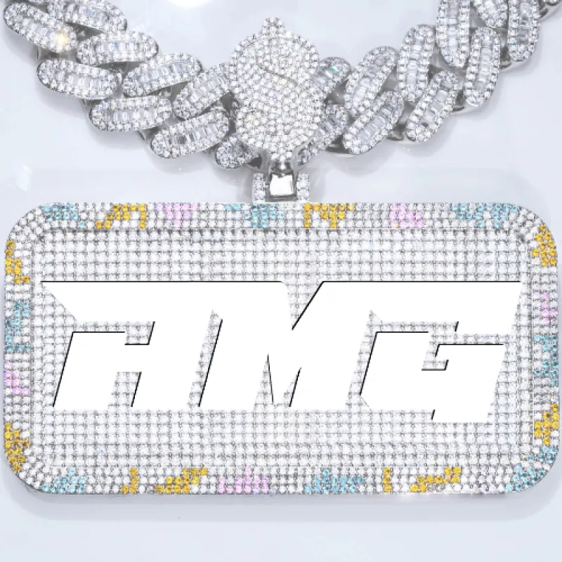 CUSTOM LETTER NECKLACE 3D COLORFUL SQUARE sold by The GUU Shop