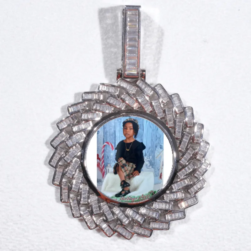 Large 3D Baguette Custom Picture Pendant sold by The GUU Shop