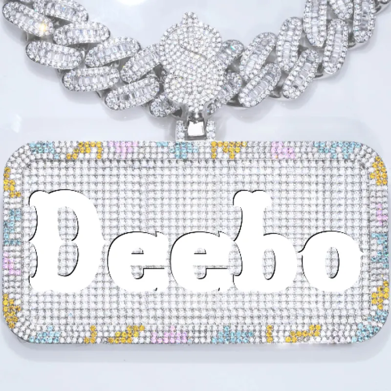 CUSTOM LETTER NECKLACE 3D COLORFUL SQUARE sold by The GUU Shop