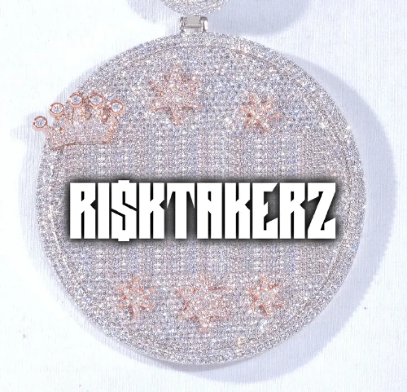 CUSTOM LETTER NECKLACE 3D BIG CROWN DISC sold by The GUU Shop