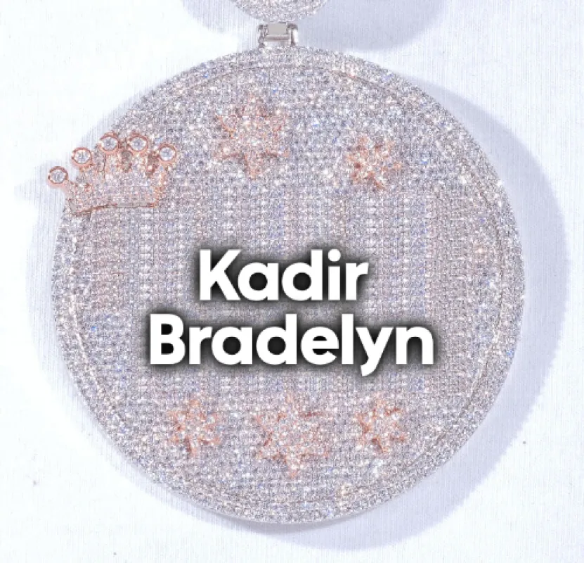 CUSTOM LETTER NECKLACE 3D BIG CROWN DISC sold by The GUU Shop