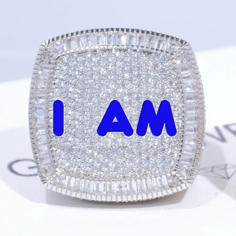 CUSTOM LETTER 3D ICED RING sold by The GUU Shop