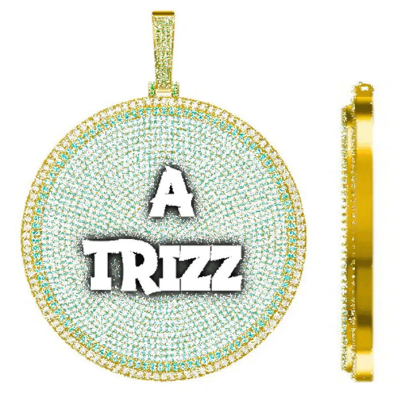 CUSTOM LETTER NECKLACE 3D BIG DISC sold by The GUU Shop