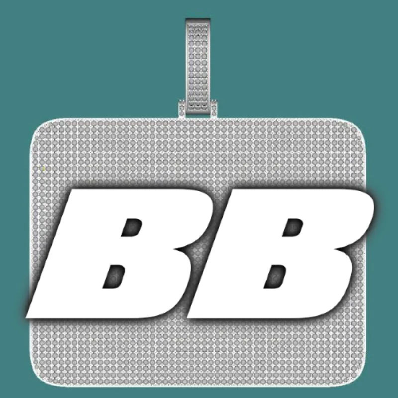 CUSTOM LETTER NECKLACE 3D BIG SQUARE sold by The GUU Shop