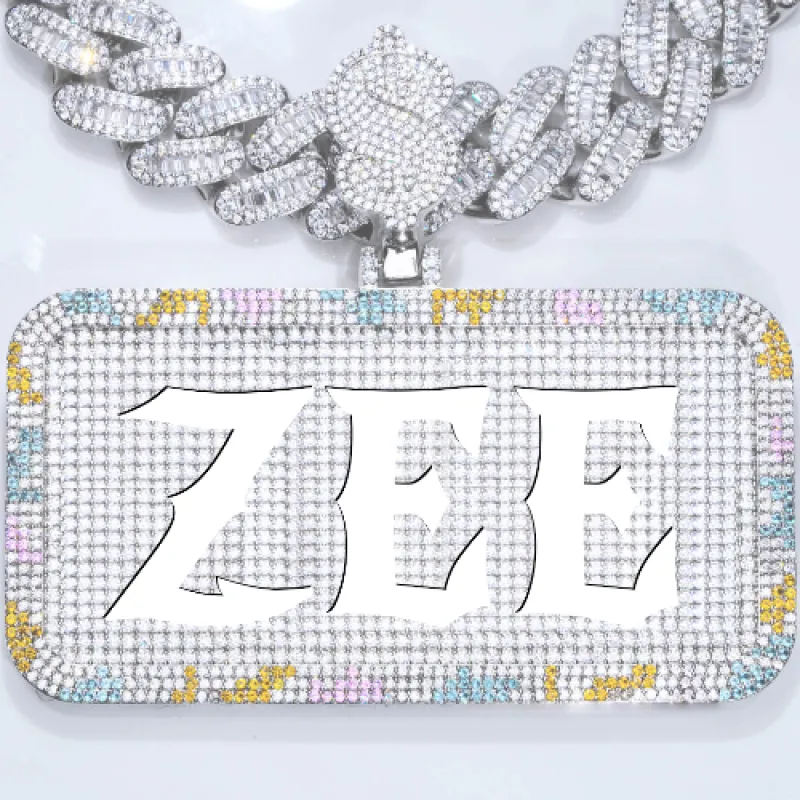 CUSTOM LETTER NECKLACE 3D COLORFUL SQUARE sold by The GUU Shop