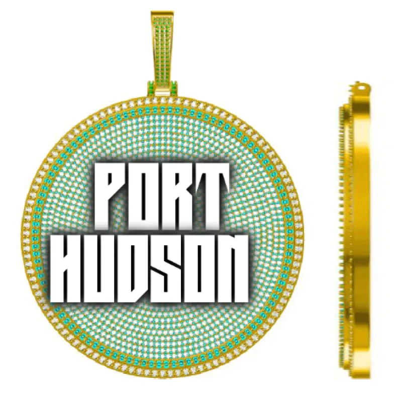 CUSTOM LETTER NECKLACE 3D BIG DISC sold by The GUU Shop