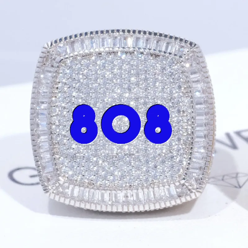 CUSTOM LETTER 3D ICED RING sold by The GUU Shop