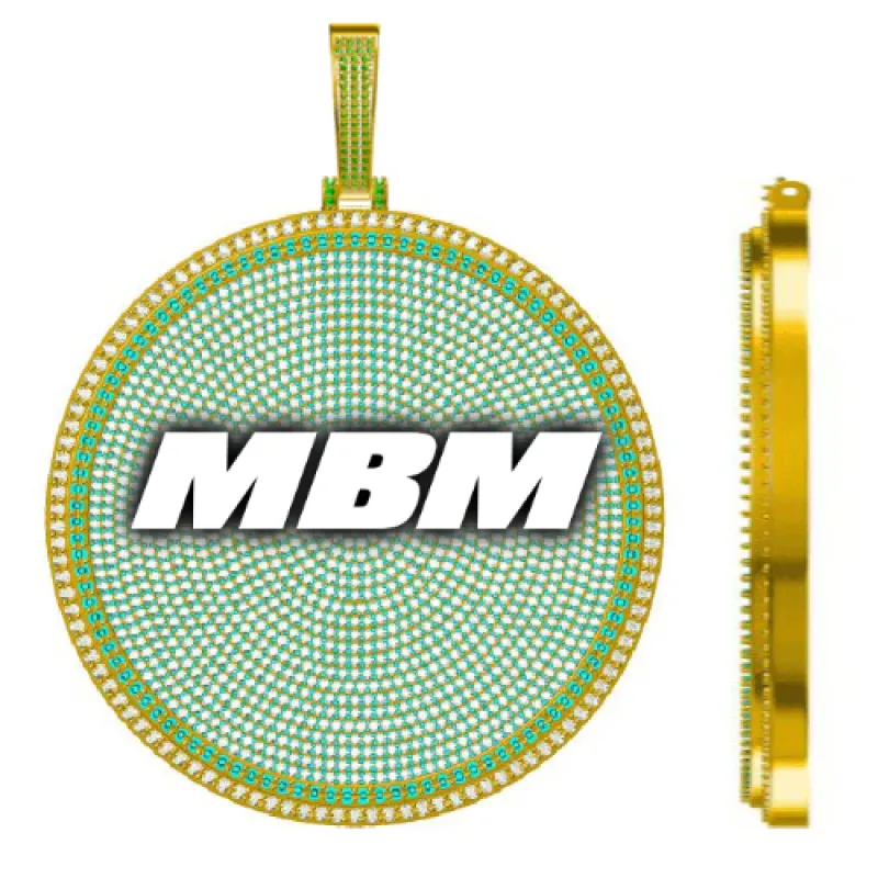 CUSTOM LETTER NECKLACE 3D BIG DISC sold by The GUU Shop