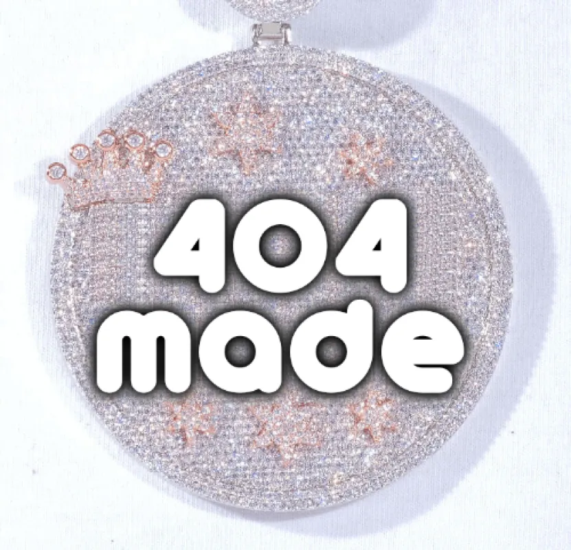 CUSTOM LETTER NECKLACE 3D BIG CROWN DISC sold by The GUU Shop