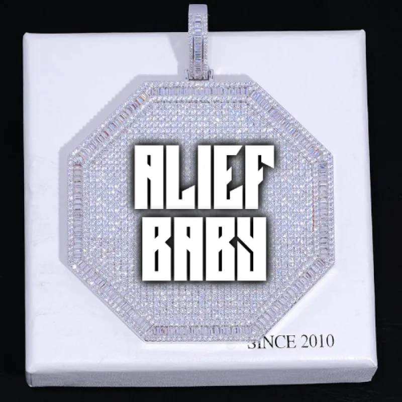 CUSTOM LETTER NECKLACE 3D BIG OCTAGON sold by The GUU Shop