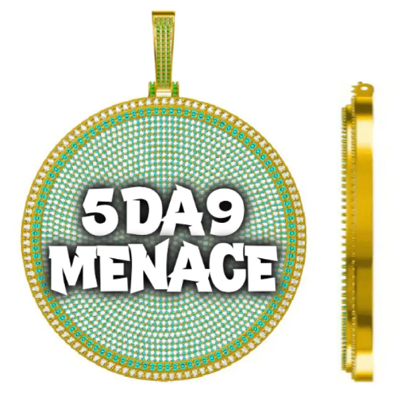 CUSTOM LETTER NECKLACE 3D BIG DISC sold by The GUU Shop