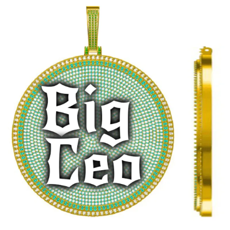 CUSTOM LETTER NECKLACE 3D BIG DISC sold by The GUU Shop