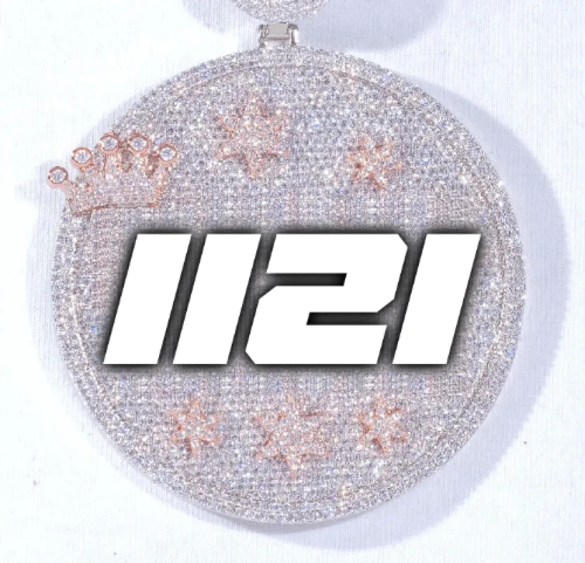 CUSTOM LETTER NECKLACE 3D BIG CROWN DISC sold by The GUU Shop