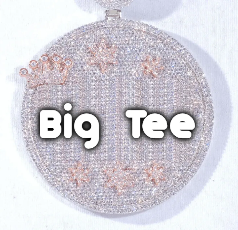 CUSTOM LETTER NECKLACE 3D BIG CROWN DISC sold by The GUU Shop