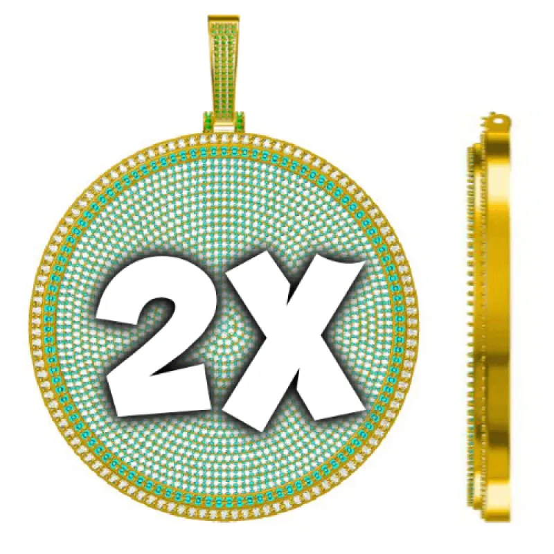 CUSTOM LETTER NECKLACE 3D BIG DISC sold by The GUU Shop