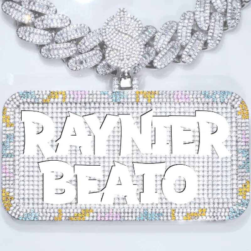 CUSTOM LETTER NECKLACE 3D COLORFUL SQUARE sold by The GUU Shop