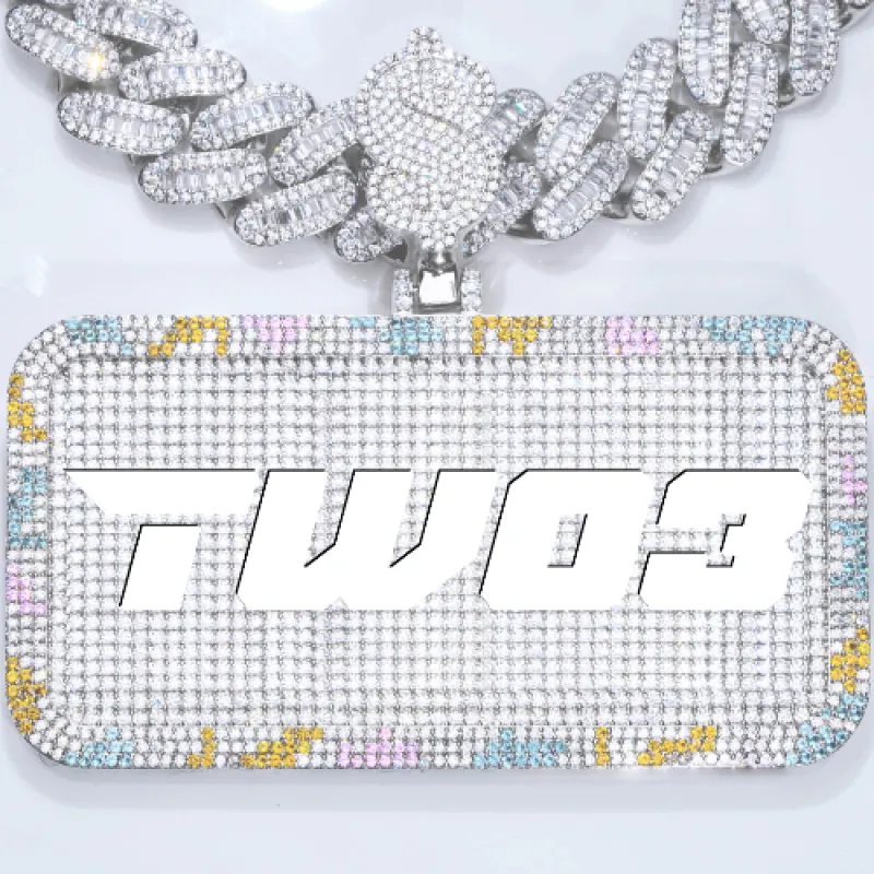 CUSTOM LETTER NECKLACE 3D COLORFUL SQUARE sold by The GUU Shop