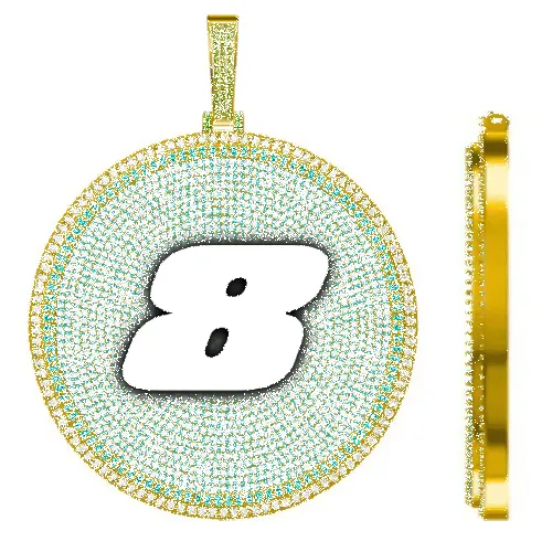 CUSTOM LETTER NECKLACE 3D BIG DISC sold by The GUU Shop